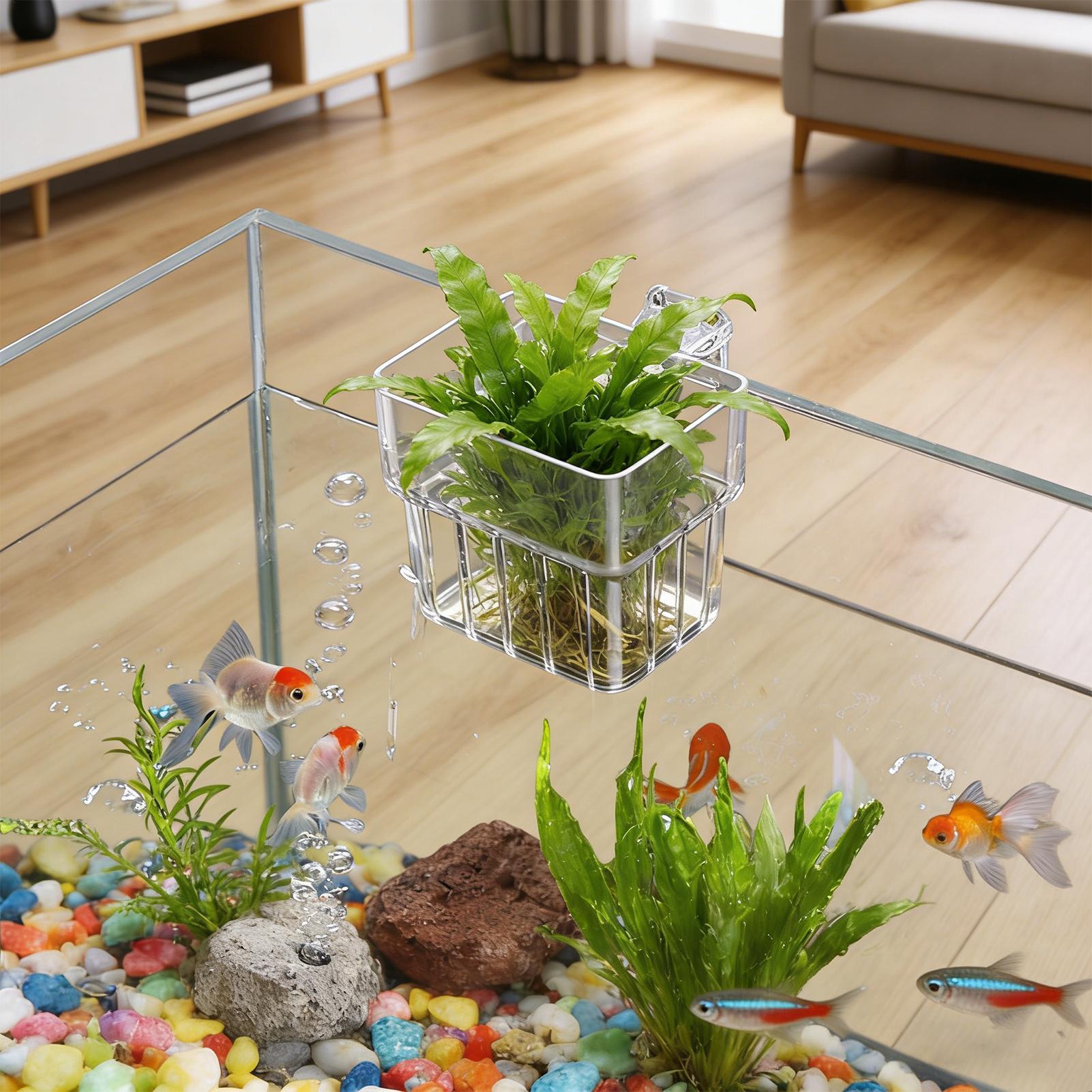 Hydroponic Grow Pod - Transparent Hangable Aquarium Plant Holder Pot