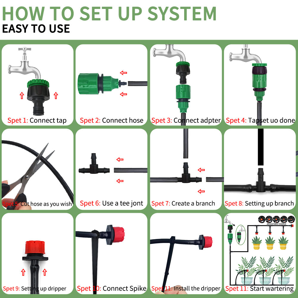 Micro Drip Irrigation System P - Smart Garden Sprinkler System review and price