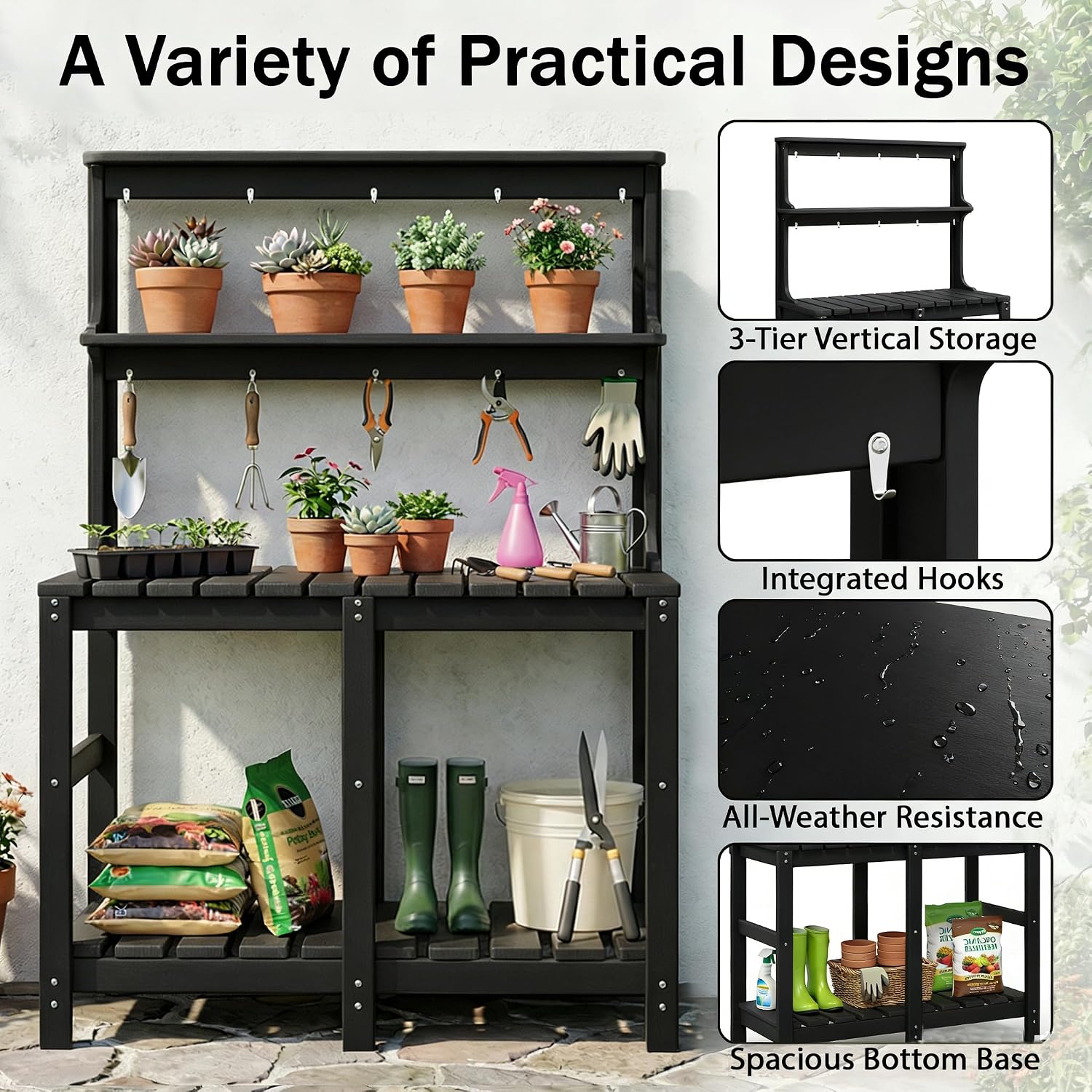 All Weather HDPE Potting Table - Garden Weather Station review and price