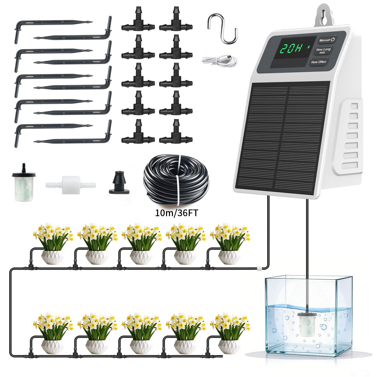 Upgraded Solar Drip Irrigation - Smart Garden Sprinkler System review and price