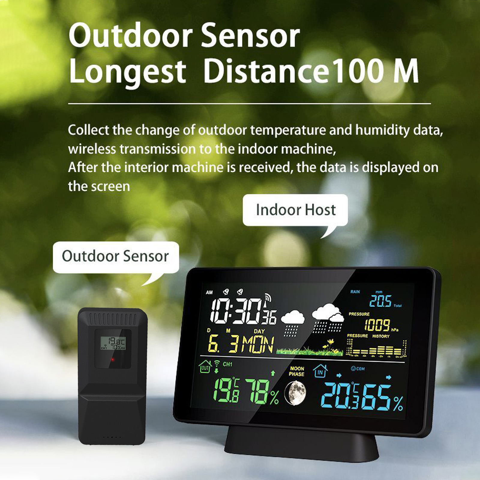 Indoor/Outdoor Wireless Weathe - Garden Weather Station review and price
